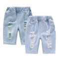 thumbnail image 2 of QUDDERR 1-6Y Toddler Boys Denim Jeans Shorts Elastic Leg Denim Summer Casual Middle Pants, 2 of 9