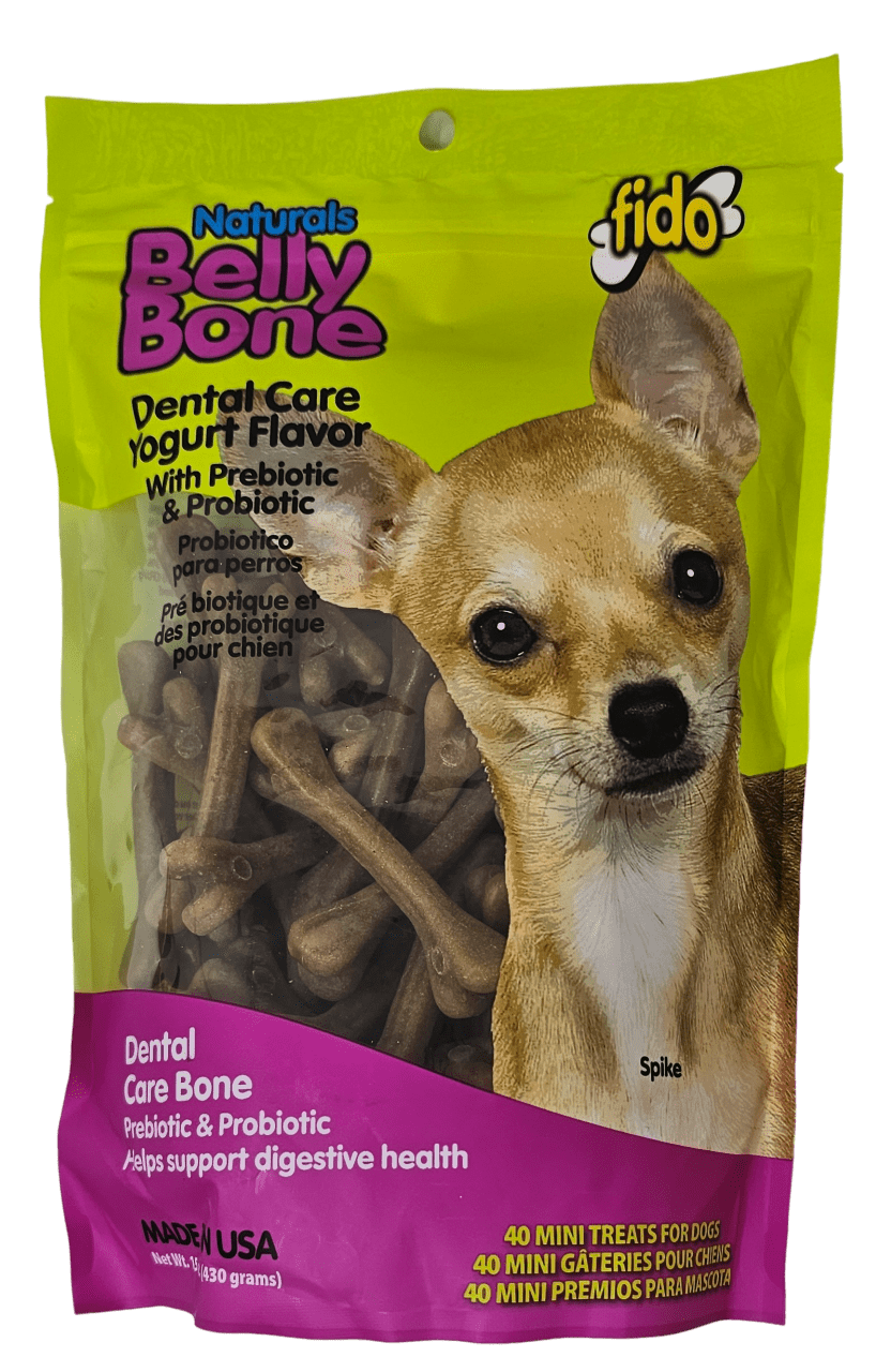 Naturals Belly Bones for Dogs 40 Yogurt Flavor Mini Dog Dental Treats 15oz
