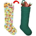 thumbnail image 6 of Dengmore Christmas Stockings 18 Inches Knitted Christmas Stockings Fireplace Hanging Gift Bags Monogram Xmas Stockings for Kids Family Holiday Party Decoration, 6 of 6