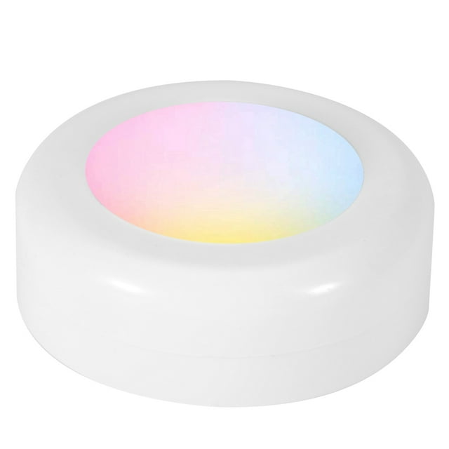 Puck Light LED sans fil RVB, Puck Light avec télécommande LED Puck Lights avec télécommande 12 couleurs Dimmable Night Hall Lamp