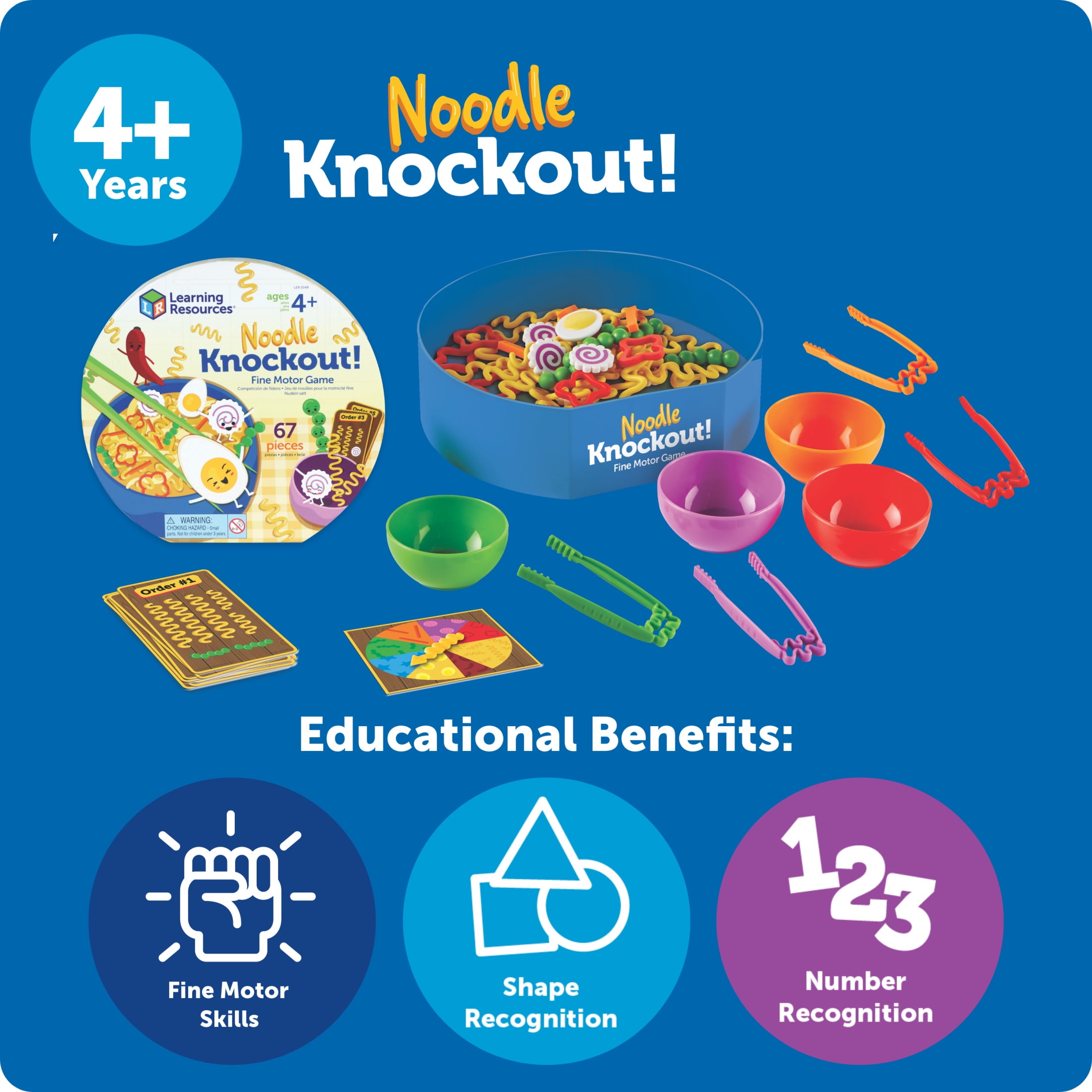 Learning Resources Noodle Knockout! Fine Motor Game, Educational Matching Kids Toy, Ages 4+