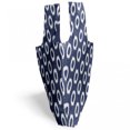 thumbnail image 3 of Indigo Fabric Shopping Tote, Grunge Abstact Geometrical Design with Sketchy Round Rectangulars Image, Portable and Foldable Bag to Keep in Pocket Bag Purse & Car, Dark Blue and White, by Ambesonne, 3 of 4