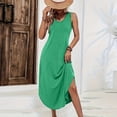 thumbnail image 2 of Women's Casual Tank Maxi Dress, Sleeveless Crewneck Summer Long Sundress with Side Slit, Comfy Loose Fit A-Line Beach Dress, 2 of 8