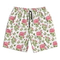 thumbnail image 3 of Uemuo Rose Flowers Pattern Men's Swim Trunks Hawaiian Beach Bathing Suit Swimsuits Beach Quick-Dry Shorts with Pockets-3X-Large, 3 of 9