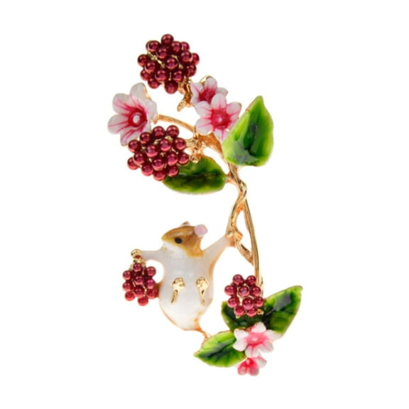 yuksok Squirrel Lapel Brooch Pin Gift Decoration Handmade for Clothing Jacket Party Red