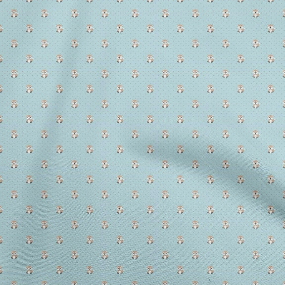 oneOone Polyester Spandex Light Blue Fabric Asian Theme Japanese Fabric For Sewing Printed Craft Fabric By The Yard 56 Inch Wide