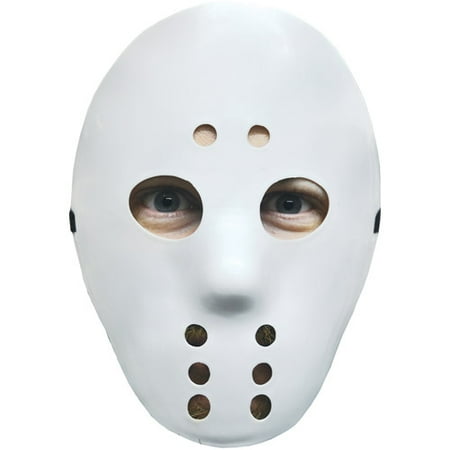 White Hockey Mask Adult Halloween Accessory (Best Scary Halloween Masks)