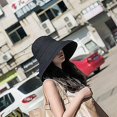 thumbnail image 4 of Sombrero de playa negro para mujer, sombrero de verano plegable, sombrero de playa de ala ancha, sombrero de cubo con capucha, sombrero de jardín, 4 of 4