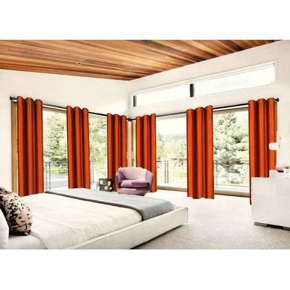 K92 Room Darkening 1 Panel Brick Color Lined Blackout Window Curtain Top Bronze Grommets 84" Length for bedroom décor