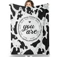 thumbnail image 5 of livetty Bible Verse and Cow Print Blanket, Cow Gifts for Women, Inspirational Christian Gifts for Women Girls, Mothers Day Birthday Wedding Christmas Gifts, Soft Flannel Blanket 40'' x 50'', 5 of 5