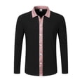 thumbnail image 6 of Men's Casual Long Sleeve Linen Shirt Bohemian Loose Lapel Cardigan for Spring Fall Relaxed Wear,Black,L, 6 of 9