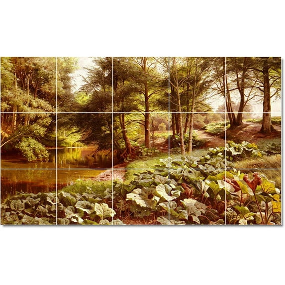 Ceramic Tile Mural-Peder Mork Monsted Country Painting 310. 60" w x 36" h using (15) 12 x 12 ceramic tiles