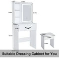 thumbnail image 4 of Aukfa Makeup Vanity Set with Mirror & Adjustable LED Lights for Small Bedroom,White, 4 of 9