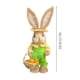 thumbnail image 2 of Easter Straw Bunny Figurine, 14 Inch Bunny Figurines Tabletop Spring Decor, Rustic Straw Bunny Couple with Carrot, Sisal Rabbit Statues Ornaments, Bunnies Decoration for Home & Party (D), 2 of 6