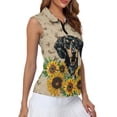 thumbnail image 4 of Whosucclay Sunflower Dachshund Golf Shirts Sleeveless Golf Tennis Shirts for Ladies, Casual Stretchy for Indoor Sports Running, 4 of 7