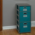 thumbnail image 2 of Regency Flip Flop 34 in. Square Folding Bookcase with Folding Fabric Bins- Grey/Teal, 2 of 6