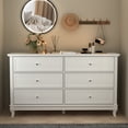 thumbnail image 6 of FUFU&GAGA Wood Storage Chest of Drawers, 6 Drawer Dresser for Bedroom Living Room Hallway (White), 6 of 7