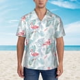 thumbnail image 2 of Xecao Tropical Flamingo print Hawaiian shirt - a stylish short-sleeve button-down for men, perfect for casual beach and tropical outings., 2 of 9
