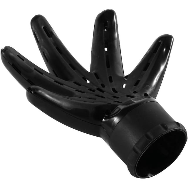 Difusor de secador de pelo, herramienta de peluquería profesional, accesorio difusor de secador de pelo con forma de mano de plástico negro