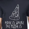 thumbnail image 2 of Home Where Pizza Is Men Navy T-shirts Funny Graphic Printed T-shirt, 2 of 4