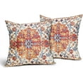 thumbnail image 2 of Orange Teal Ethnic Boho Throw Pillow Covers 20X20 Inches Set of 2 Bohemian Carpet Vintage Decorative Pillow Cases Rust Red Coral Floral Pillow Cover Farmhouse Home Decor for Couch Patio Porch Outdoor, 2 of 6