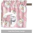 thumbnail image 5 of Pink Christmas Valance Curtains for Kitchen Windows Santa Claus Merry Christmas Tree Rod Pocket Window Treatment Toppers for Kitchen/Living Room/Bedroom/Bathroom, 54" X 18", Winter Snowflake, 5 of 6