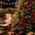 thumbnail image 6 of Velvet Wine Red Christmas Ball Ornament Extra Large Size 20cm for Tree and Holiday Decor, 6 of 6