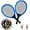 Blue-2 Pcs Ball, variant on Led Light-Up Oversized Badminton Set with 2 Player Grip Tapes Badminton Racket 2/4 PCS Light-Up Shuttlecocks, Family Entertainment Outdoor Night Light Training LED Badminton Racket Sets Sport