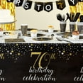 thumbnail image 3 of 170-Piece 70th Birthday Party Supplies, Serves 24 Black and Gold Plates, Napkins, Cups, Cutlery, Tablecloth and Banner, 3 of 10