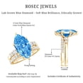 thumbnail image 6 of Rosec Jewels IGI Certified Lab Grown Blue Diamond Marquise Wedding Ring Set for Women - 4 Carat Diamond Engagement Ring with Band, 14K Yellow Gold, US 8.50, 6 of 9