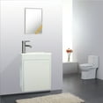 thumbnail image 6 of Eclife 16" Wall-Mounted Floating Bathroom Vanity Set with Ceramic Sink Top and Water Saving Faucet, P-Trap, Gray, 6 of 8