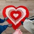 thumbnail image 3 of Alfombra de baño en forma de corazón de San Valentín - moqueta pequeña y suave, alfombra roja romántica lavable, antideslizante y acogedora decoración para el hogar, dormitorio, de una sola pieza, 3 of 5