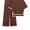 Brown, variant on MINTREUS Women's Cotton 2-Piece Loungewear Short-Sleeve Round-Neck Pullover Top Wide-Leg Pants Women's PJ Casual Set