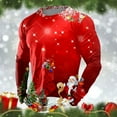 thumbnail image 2 of KHONTS Christmas Tree T Shirts for Men Long Sleeve Casual Holiday Xmas Tees Casual Crewneck Pullover 2025 Christmas Graphic Shirt 19-Red M, 2 of 3