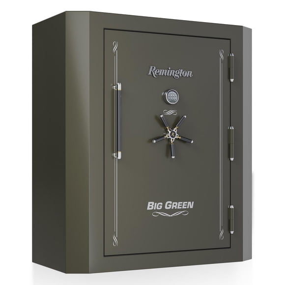 Remington BIG GREEN Gun Safe 65" Tall, Big Security Safe With Electronic Lock & Fireproof+Waterproof Protection (84 Gun Capacity) - SAR6584-BG-CA