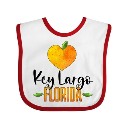 

Inktastic Key Largo Florida Orange in Heart Gift Baby Boy or Baby Girl Bib