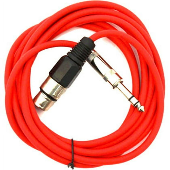 Seismic Audio SATRXL-F6, Red 6' XLR Female to TRS Patch Cable