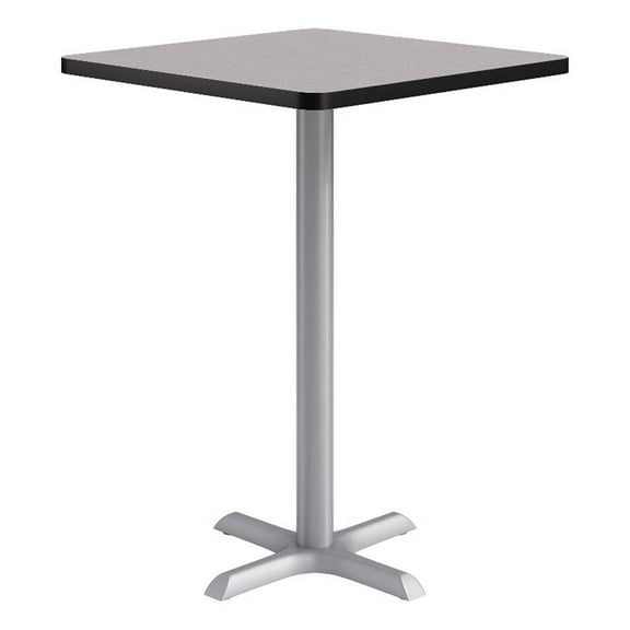 KFI Studios 30in Square Dining Table - 42in H - Gray Top - Silver Base