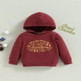 thumbnail image 2 of Bébé Garçon Filles Noël Sweatshirts à Capuche à Manches Longues Lettre Soleil Imprimé Pull Tops, 2 of 7