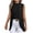 Black, variant on Women's Longline Sleeveless Blouse High Neck Double Layer Curved Hem Casual Top for Spring Summer Wear