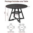 thumbnail image 4 of LAFGUR 47" Round Dining Table for 4,Wood Kitchen Dining Room Circle Dinner Pedestal Table ,Black, 4 of 9