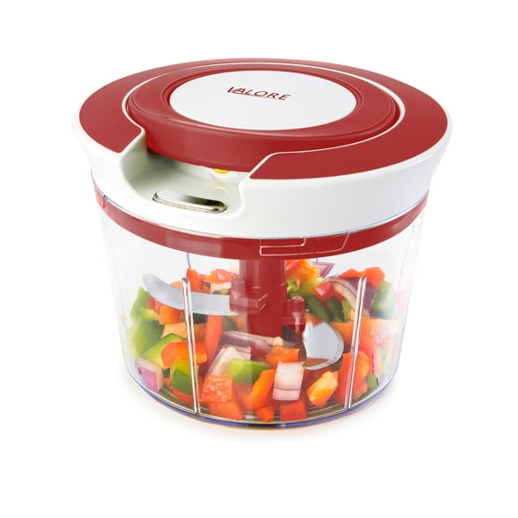 Valore Hachoir Manuel pour Aliments, Moyen 870 ml (3.6 Tasses) - Coupe-Ail et Oignon Facile à Nettoyer, Essentiel de Cuisine Portable pour Hacher Rapidement avec Fouet
