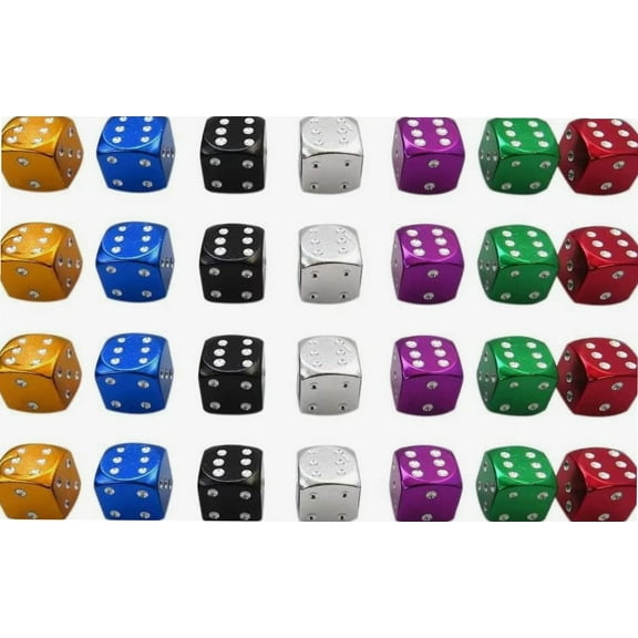 7 Color Metal Dice Wheel Valve Stem Tire Cap Trims for Car/Bike/Truck Dust Cover Heavy-Duty Tire Caps