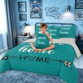 thumbnail image 4 of meiyoeat Rustic Home Sweet Full Size Bedding Sets for Adults Men Women, Arrow Quote Full Size Bed in a Bag, Teal, Grey Reversible, 7-Piece, 4 of 6