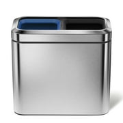Simplehuman Dual Compartment Can,5.2 gal,Silver CW1470