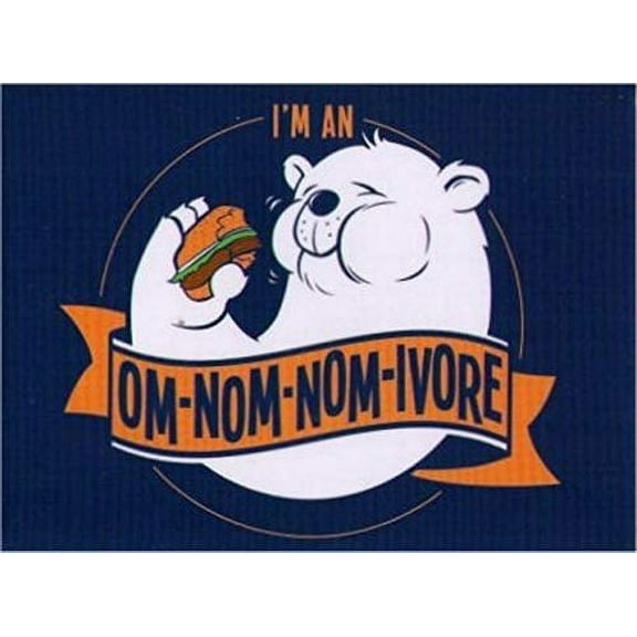 I'm an Om-Nom-Nom-Ivore Bear Magnet - Officially Licensed Originals, White Colored