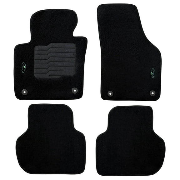 ecoMats Carpet Floor mats Custom Fit for 2011 to 2018 Volkswagen Jetta with Non-Slip Driver Heel Pad and Safety Locks, Front and Rear, Black