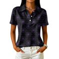thumbnail image 2 of Bexdxz Vintage Halloween Polo Shirts Women Short Sleeve Lapel Collar Casual Autumn Party Tees Black L, 2 of 4