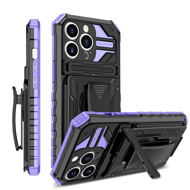 Shockproof Armor Case Compatible Iphone 14 Pro Max/14 Plus/14 Pro/14 With Bracket Holder & Removable Belt Clip