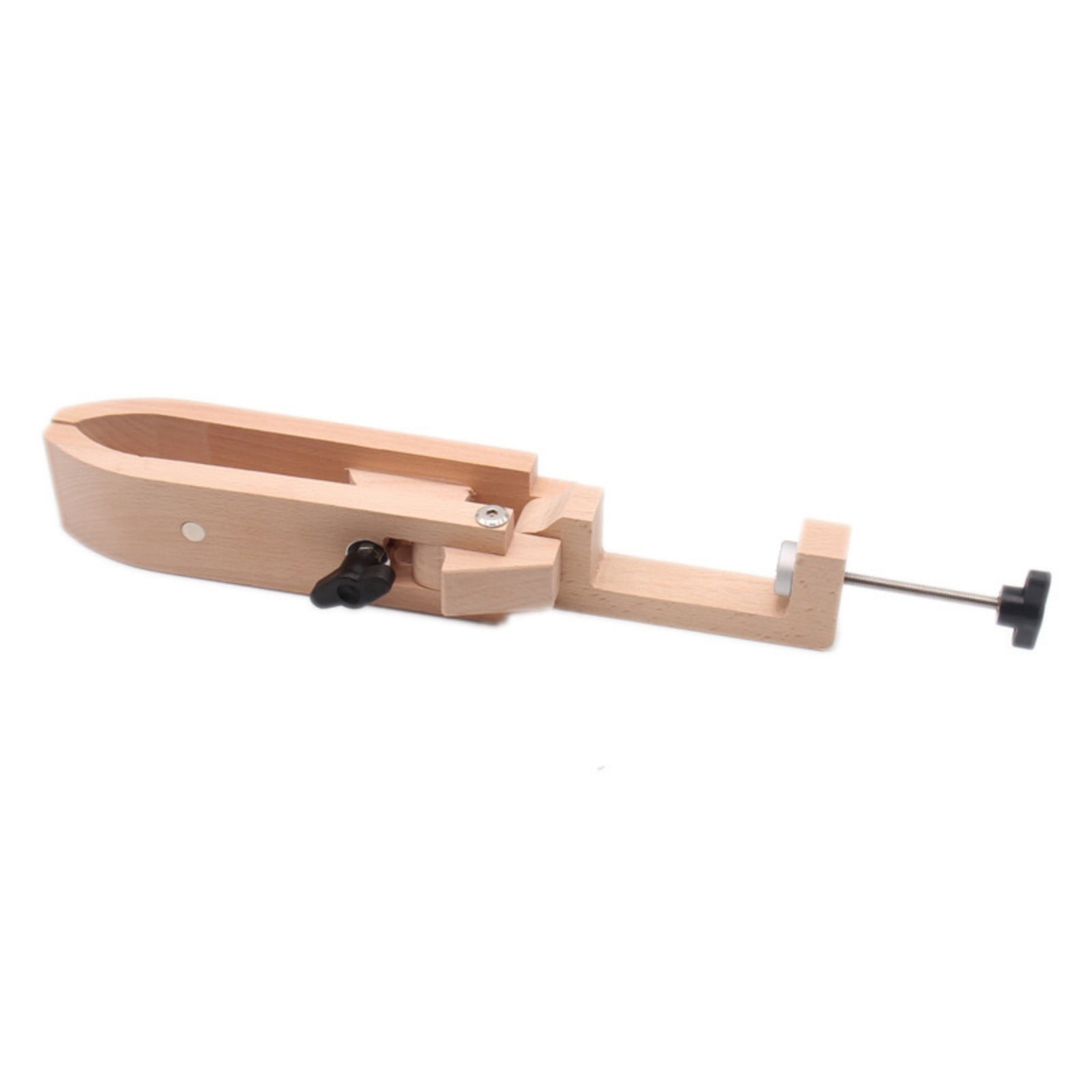 Leather Stitching Pony Clamp Adjustable Foldable Table Mount – Beech Wood Hand Sewing Holder for DIY Leathercraft, Wallets, Belts & Bags – Portable Leather Sewing Tool with Steel Hardware